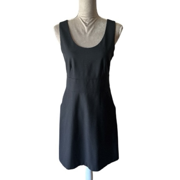 Theory Nellyan Sleeveless Wool Sheath Dress Black Size 6 Pockets Classic Office - Picture 1 of 6